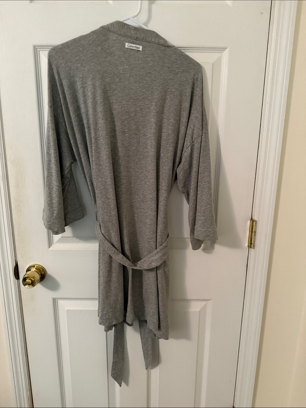 CK Lightweight Gray Women's Robe - Soft Wrap Belted Lounge - Picture 3 of 4